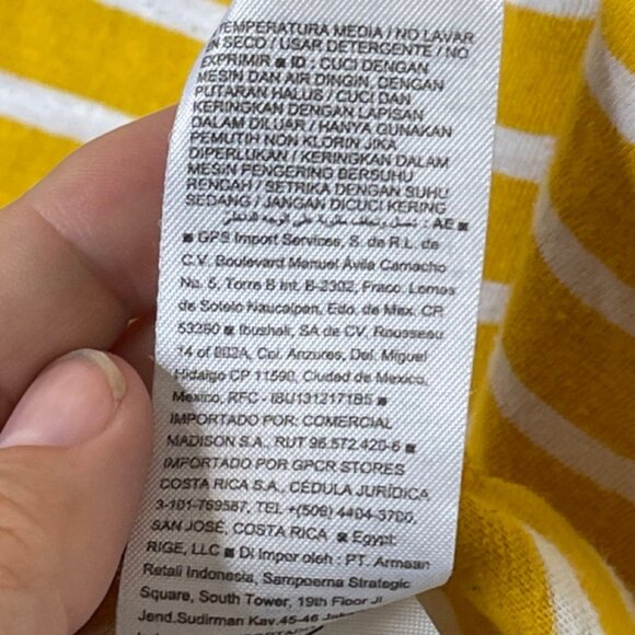 OLD NAVY | Women's Yellow & White Striped Henley Tie Front Tank | Size XL - Picture 9 of 12